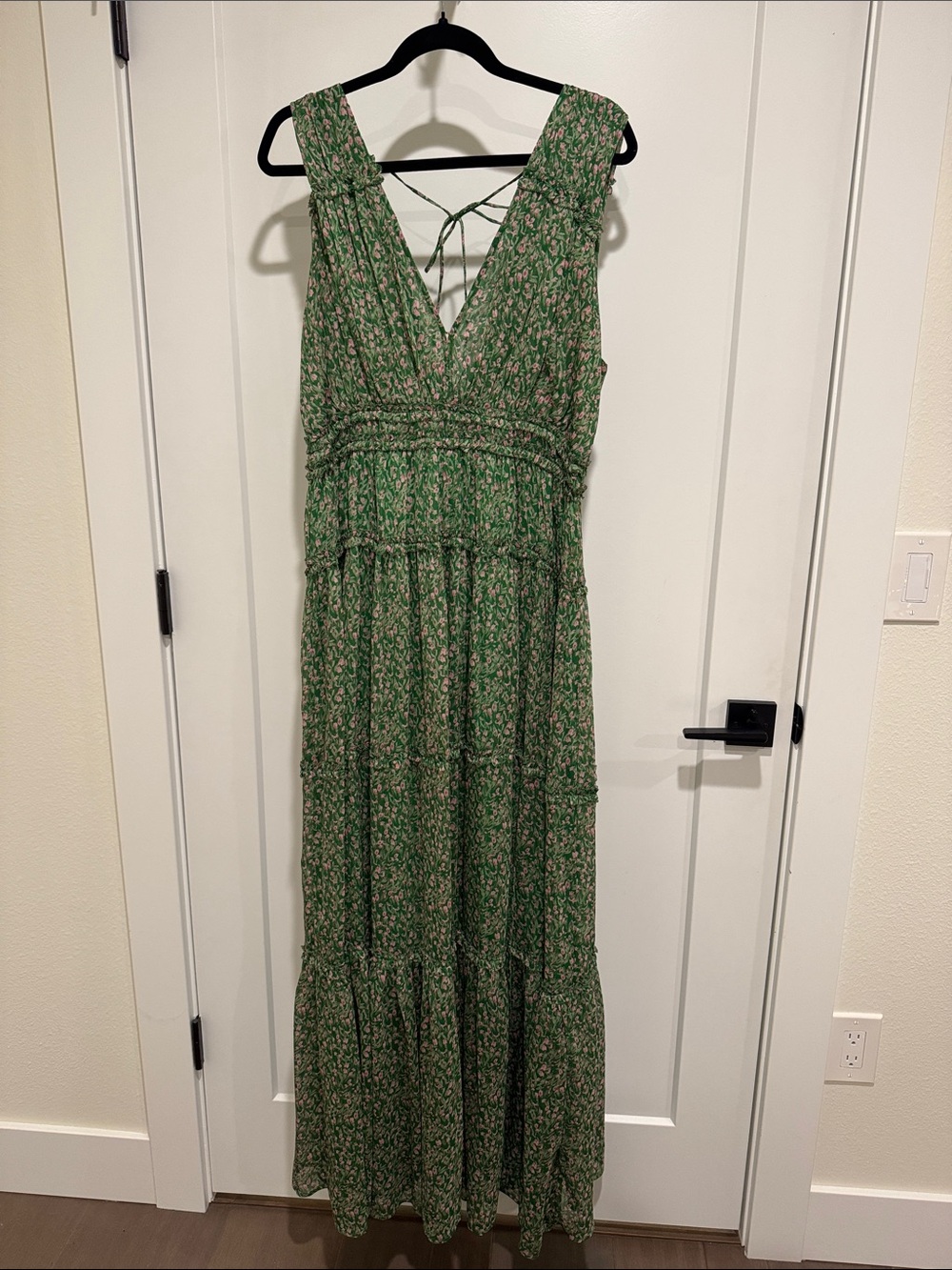 ASTR green pink floral maxi